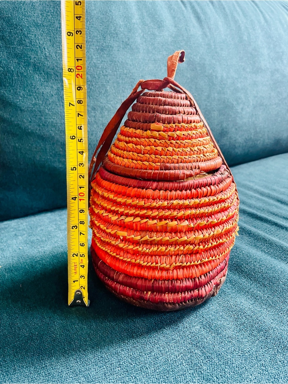 Vintage handwoven Abha basket from Saudi Arabia